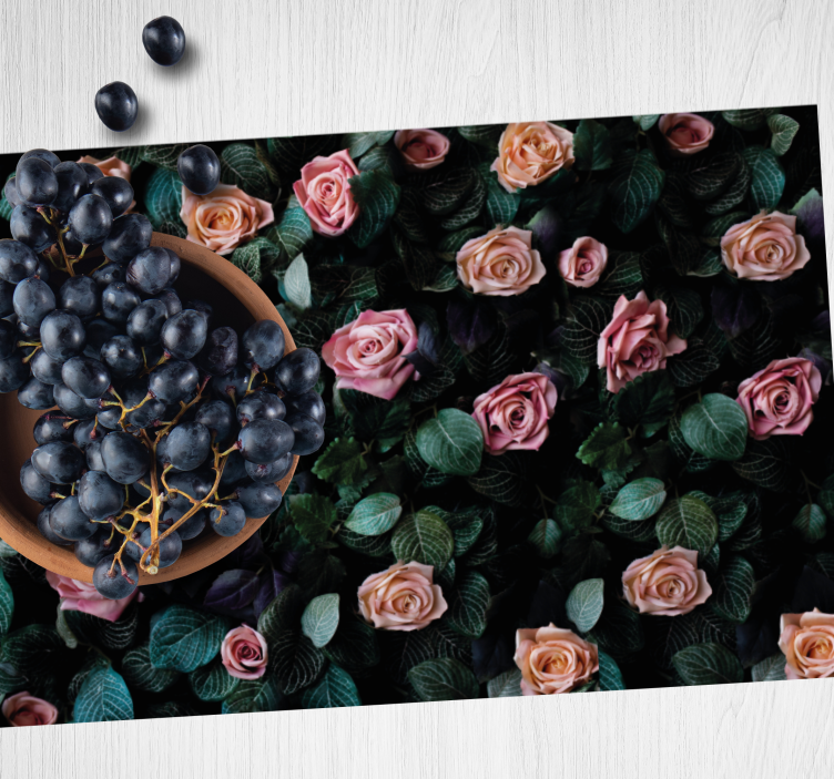 Rød rose blomster originale dækkeservietter - TenStickers