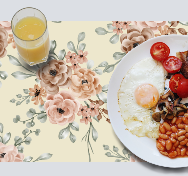 Romantiske store oliemaling roser elegante dækkeservietter - TenStickers