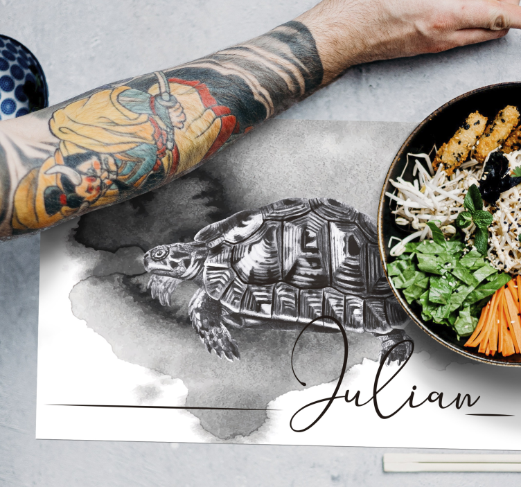 Skildpadde illustration dækkeserviet - TenStickers