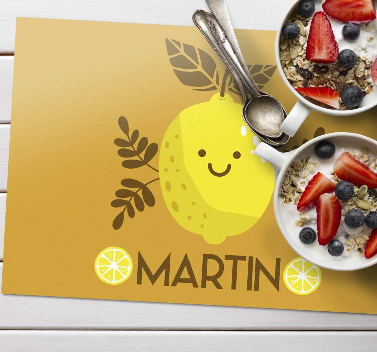 Smilende kalk personlig placemats - TenStickers