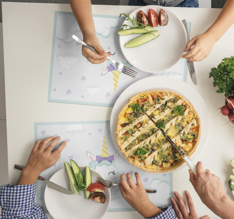 Smukke enhjørning børn dækkeservietter - TenStickers