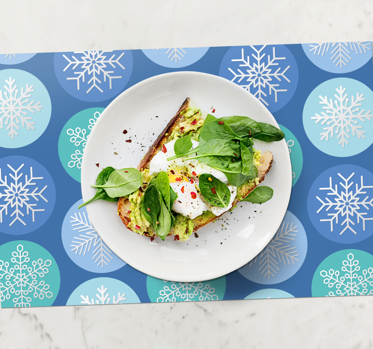 Snefnug i cirkler juledækkeservietter - TenStickers