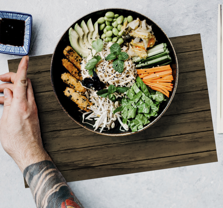 Træ mønster tekstureret dækkeservietter - TenStickers