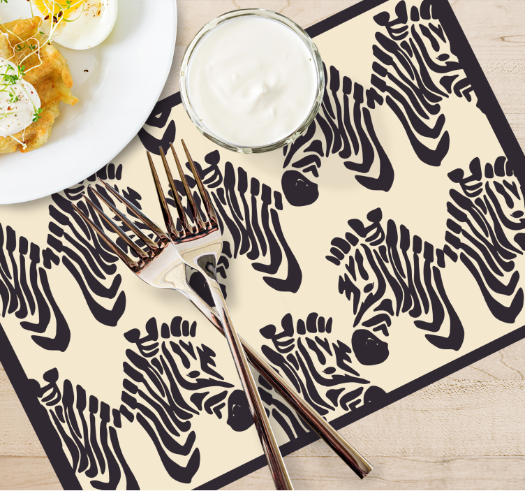 Zebra beige vender mod originale dækkeservietter - TenStickers