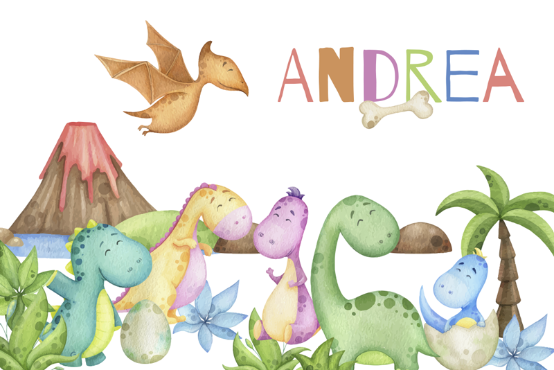 Jurass-scene navn dækkeserviet - TenStickers