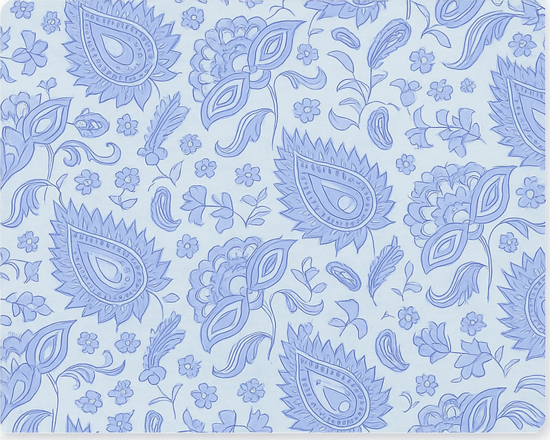 Original dækkeserviet blå paisley blomster mønster - TenStickers