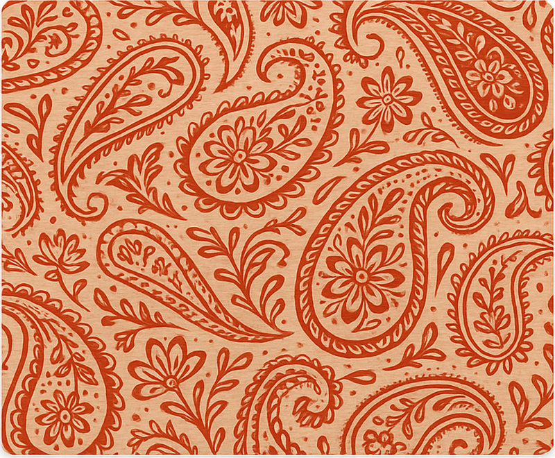Original dækkeserviet varmt rødt paisley mønster - TenStickers