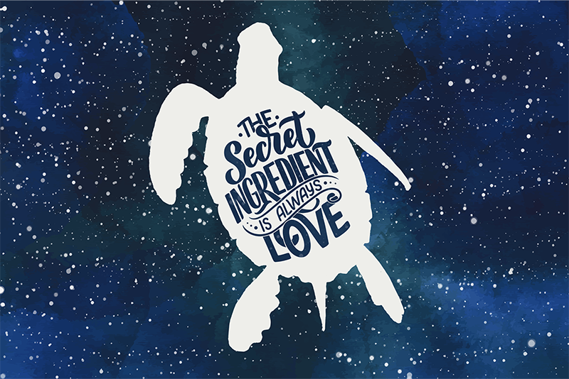 Skildpadde med galakse mønster skildpadde placemats - TenStickers