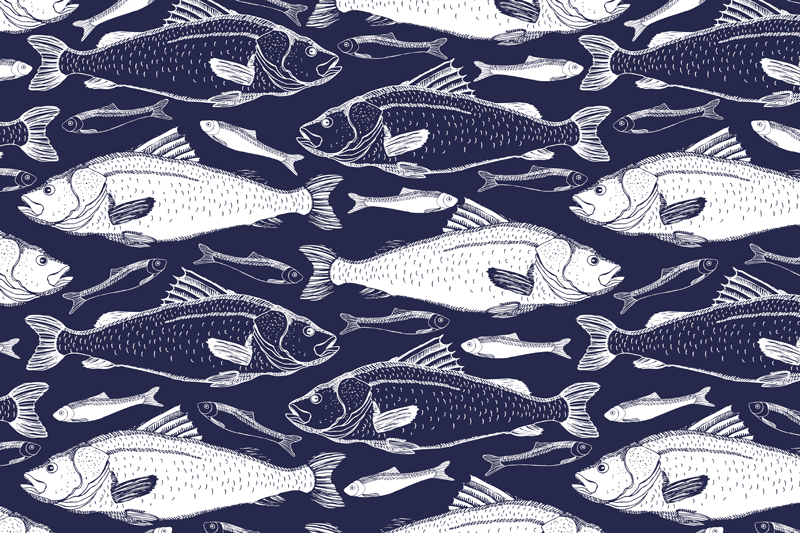 Fisk under havet dækkeservietter - TenStickers