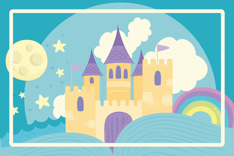 Prinsesse palads til børn dækkeservietter - TenStickers