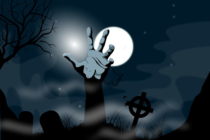 Halloween dækkeserviet med uhyggelig gravplads - TenStickers