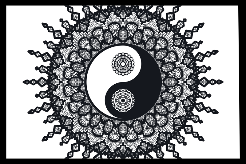 Ying yang paisley dækkeservietter - TenStickers