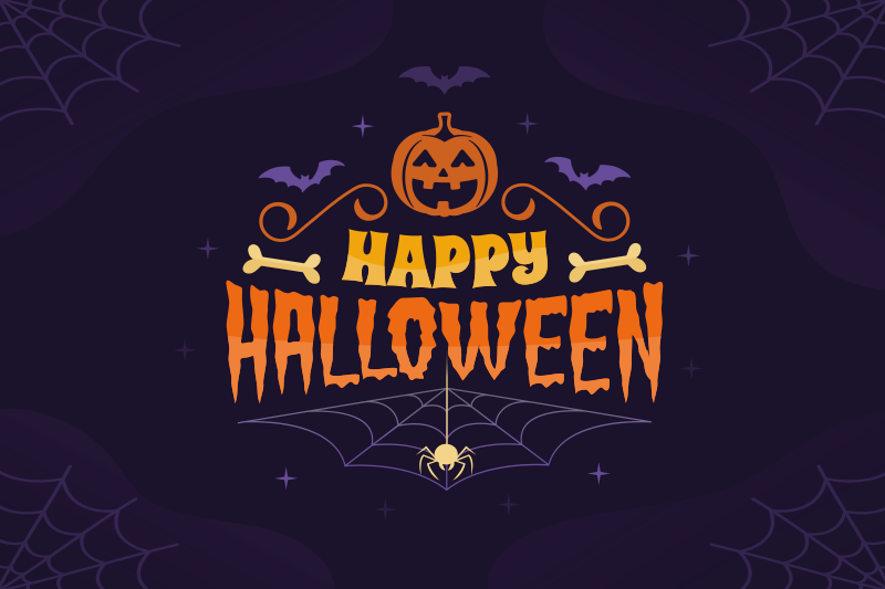 Glad halloween tekst dækkeservietter - TenStickers
