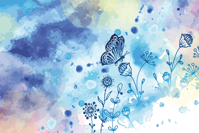 Original dækkeserviet med sommerfugleblomster mønster - TenStickers