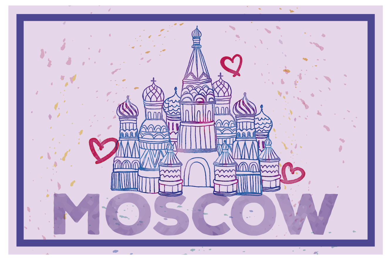 Original dækkeserviet moskva landemærke illustration - TenStickers