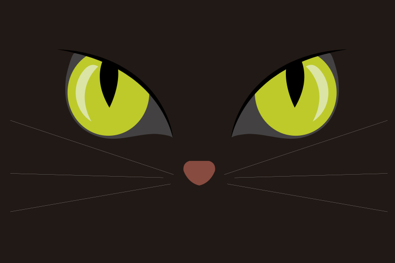 Bange sort halloween kat dækkeservietter - TenStickers