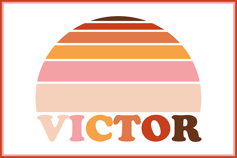 70'ers sol med navneskilte dækkeservietter - TenStickers