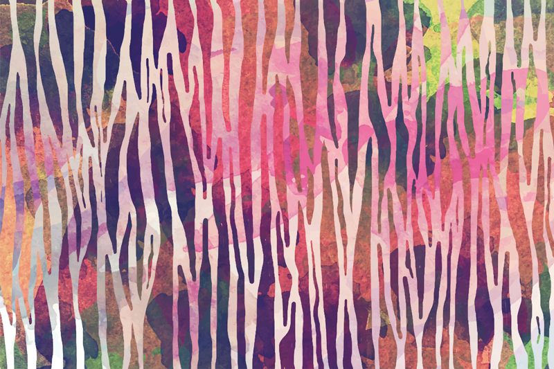 Dækkeserviet abstrakte farverige striber - TenStickers