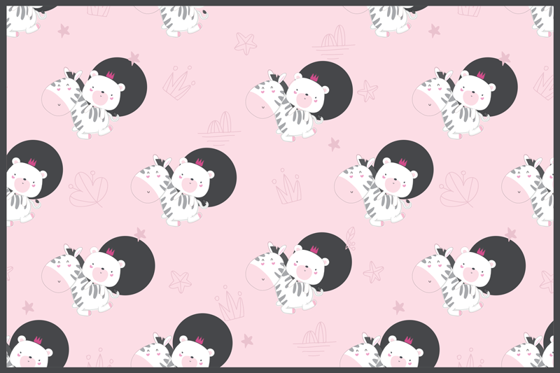 Dækkeserviet børn med søde zebra illustrationer - TenStickers