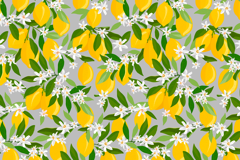 Original dækkeserviet med citronblomstermotiv - TenStickers