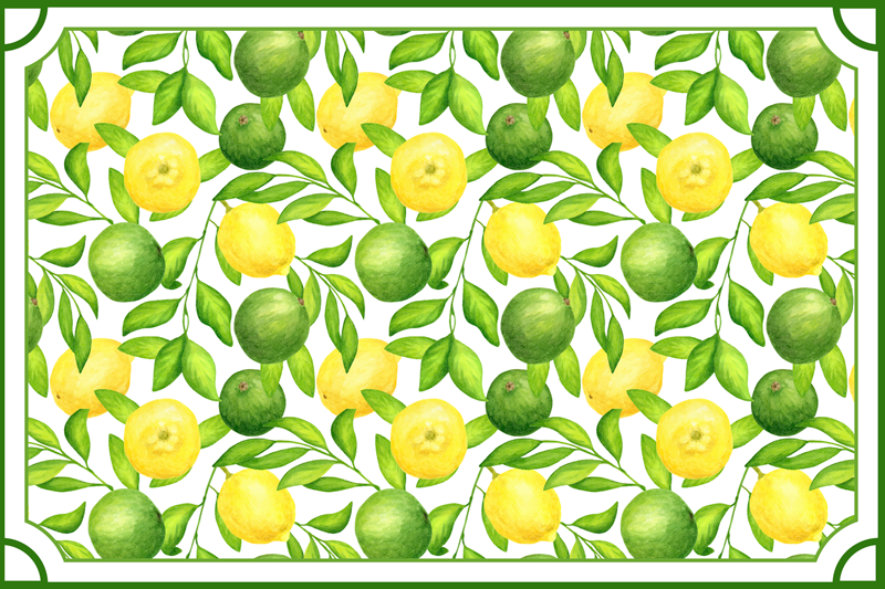 Mantel citroner og limefrugter ramme citrus placemats - TenStickers