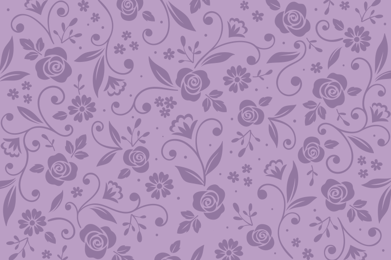 Floral violet mønster dækkeserviet - TenStickers