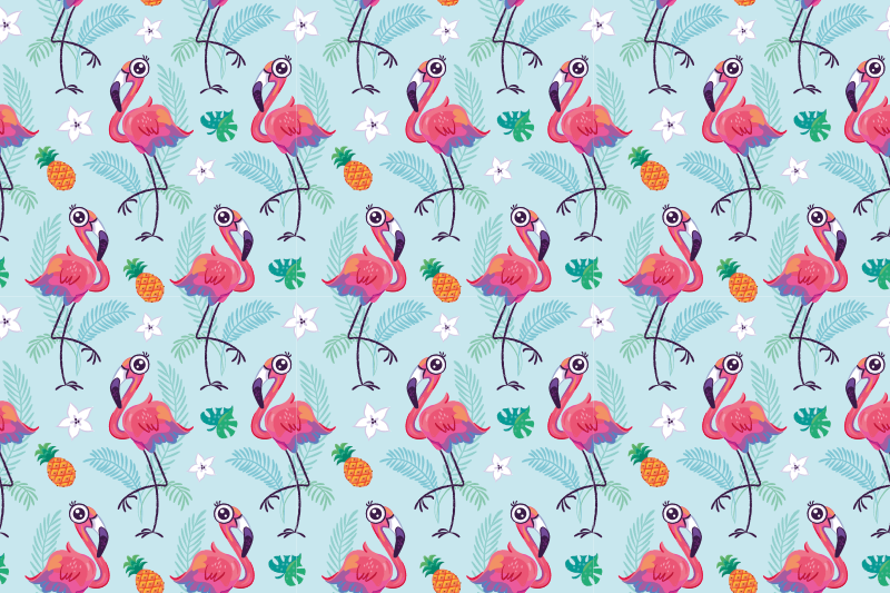 Original dækkeserviet flamingo tropisk mønster - TenStickers