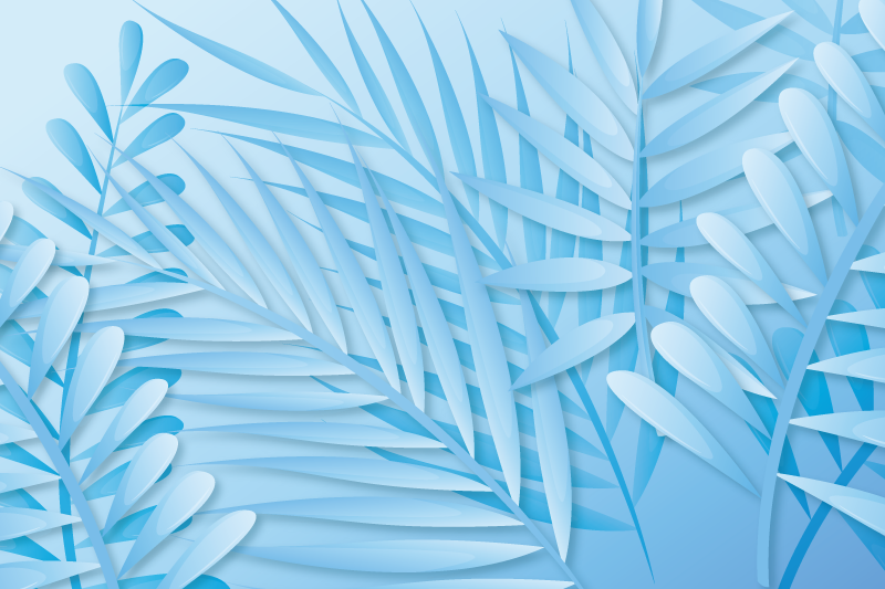 Dækkeserviet med bladet palmemønster - TenStickers