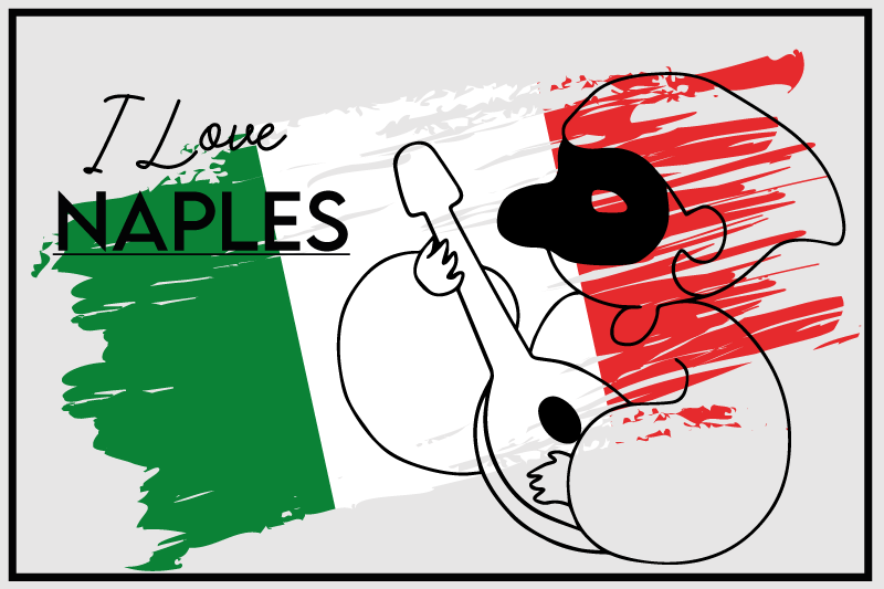 Tekst dækkeserviet i love napoli design - TenStickers