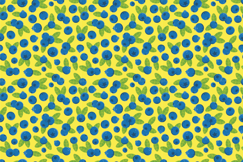 Original dækkeserviet farverigt blåbærmønster - TenStickers