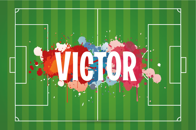 Fodboldbane med navneskilte dækkeservietter - TenStickers