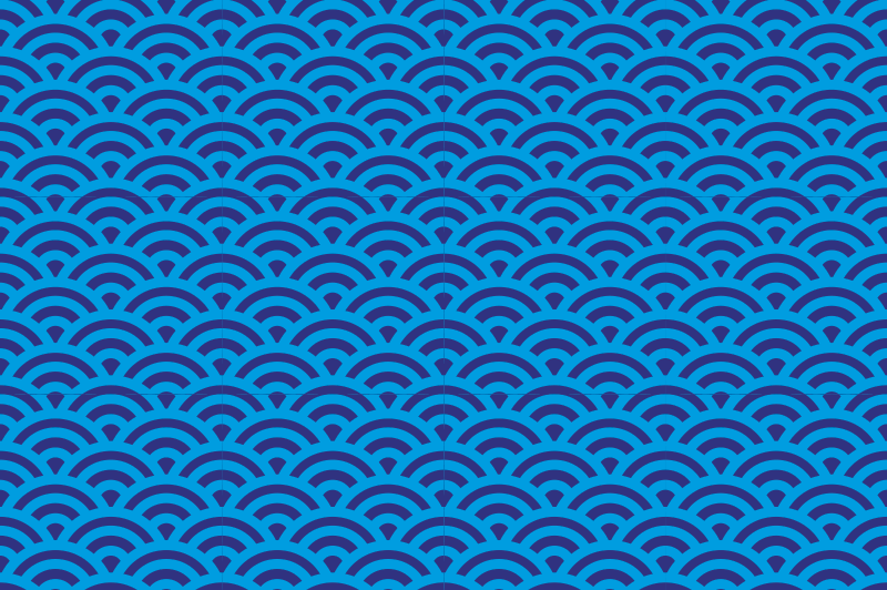 Blå japansk bølge originale dækkeservietter - TenStickers