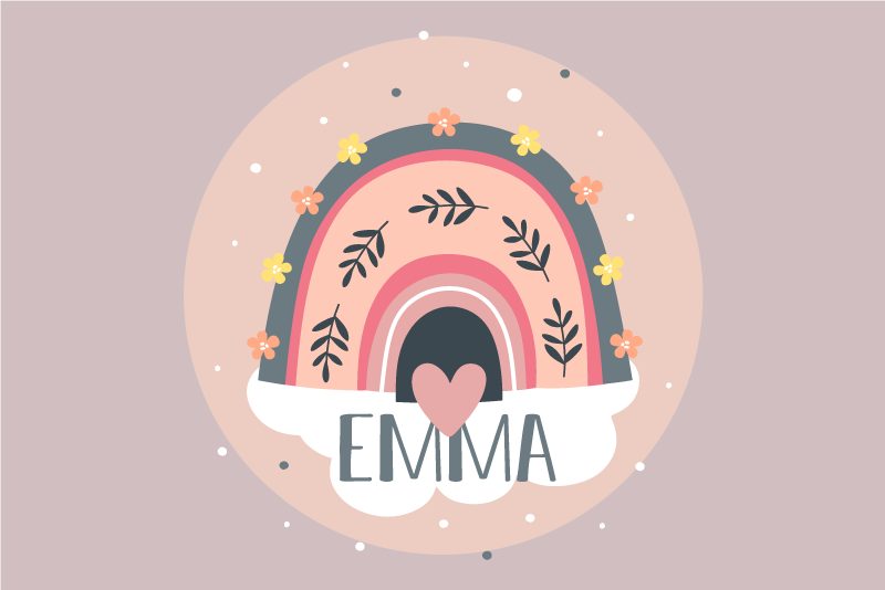 Dækkeserviet børn med regnbueblomsterdesign - TenStickers