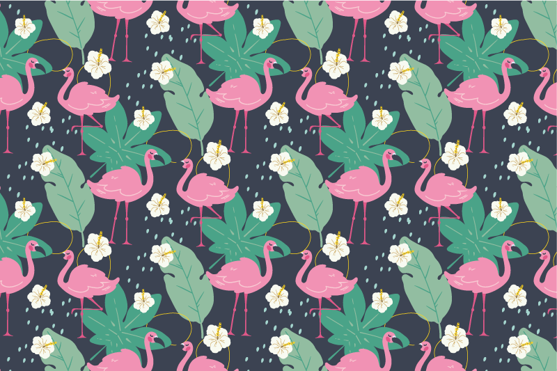 Original dækkeserviet flamingo blad mønster - TenStickers