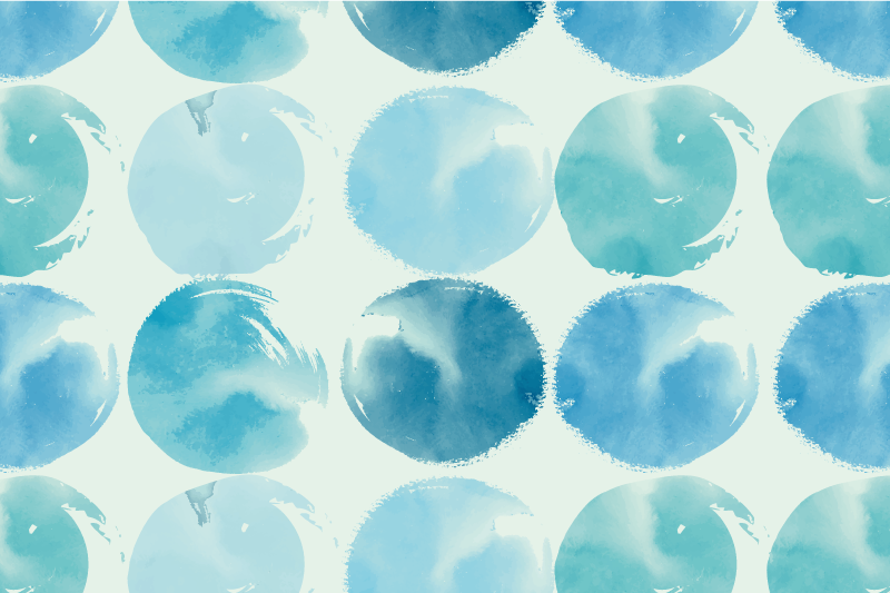 Moderne dækkeserviet med cirkulære akvarelmotiver - TenStickers