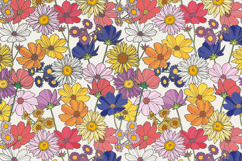 Dækkeserviet børn farverig botanisk arrangement - TenStickers