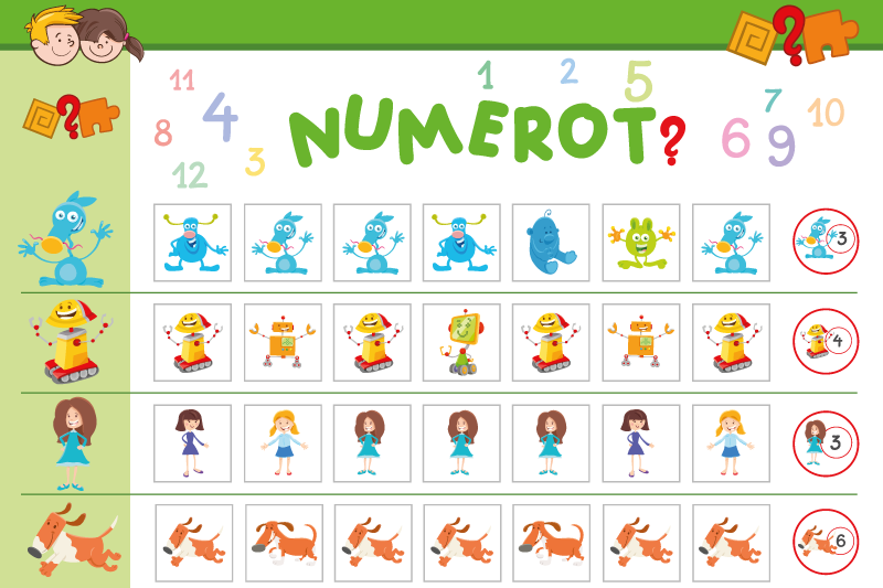 Dækkeserviet børn farverigt læringsbræt - TenStickers