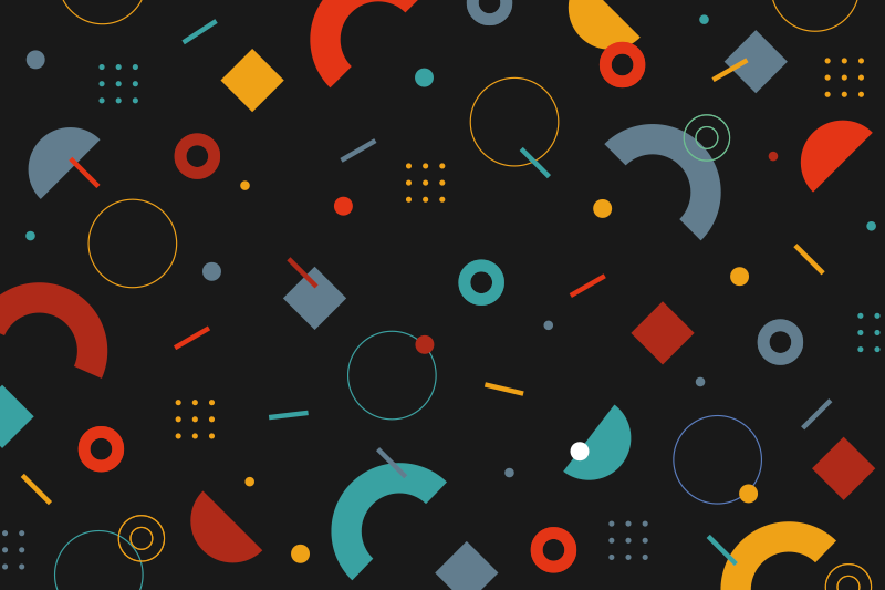 Moderne dækkeserviet med geometrisk farverigt mønster - TenStickers