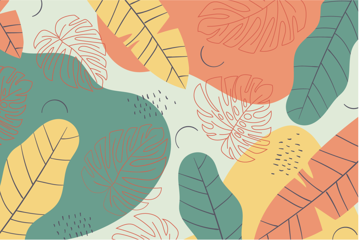 Original dækkeserviet med bladmønster kunst - TenStickers