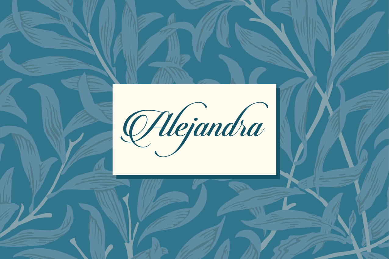 Navn dækkeserviet elegant blad design - TenStickers