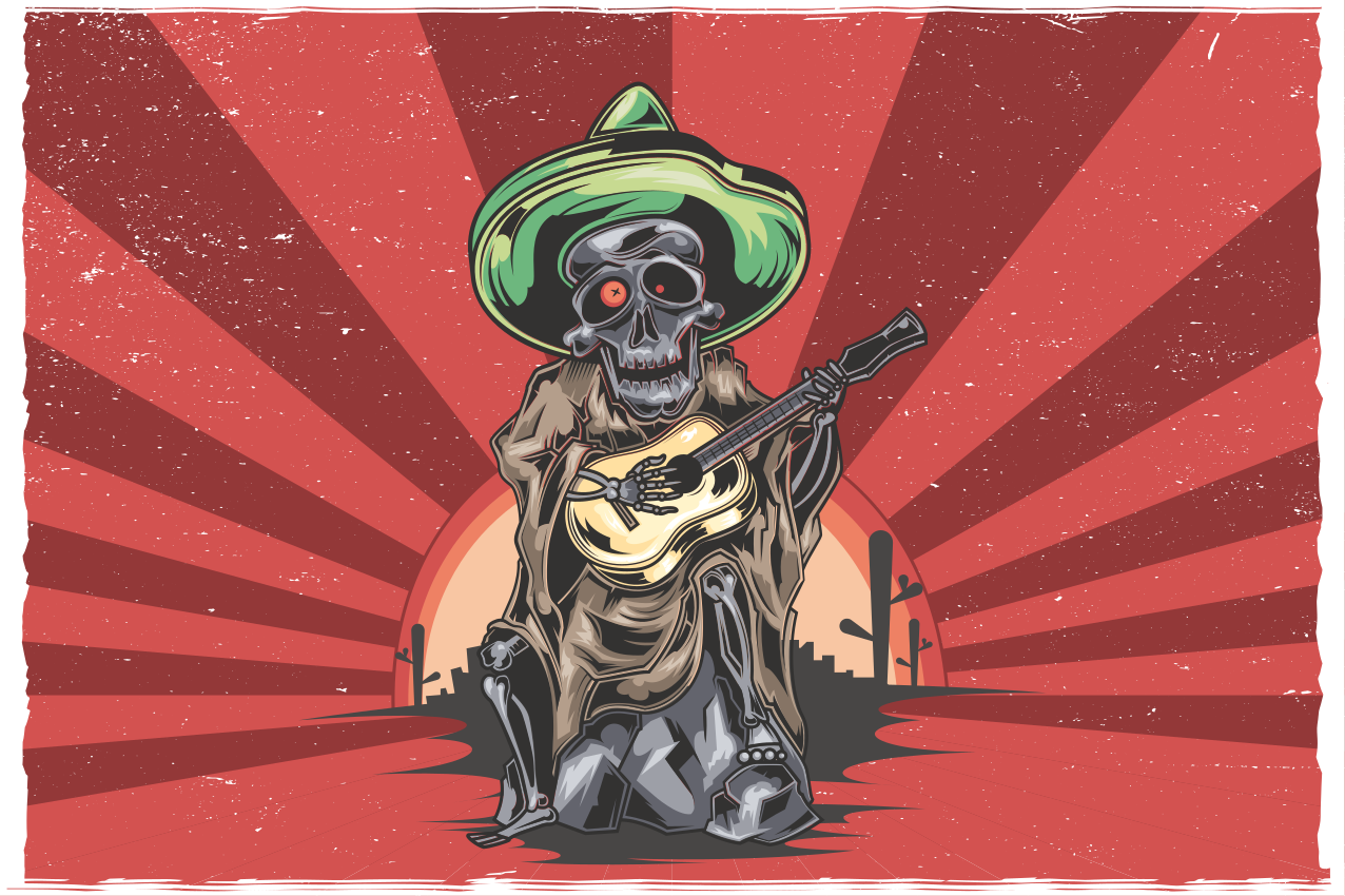 Mexicansk stil halloween dækkeservietter - TenStickers