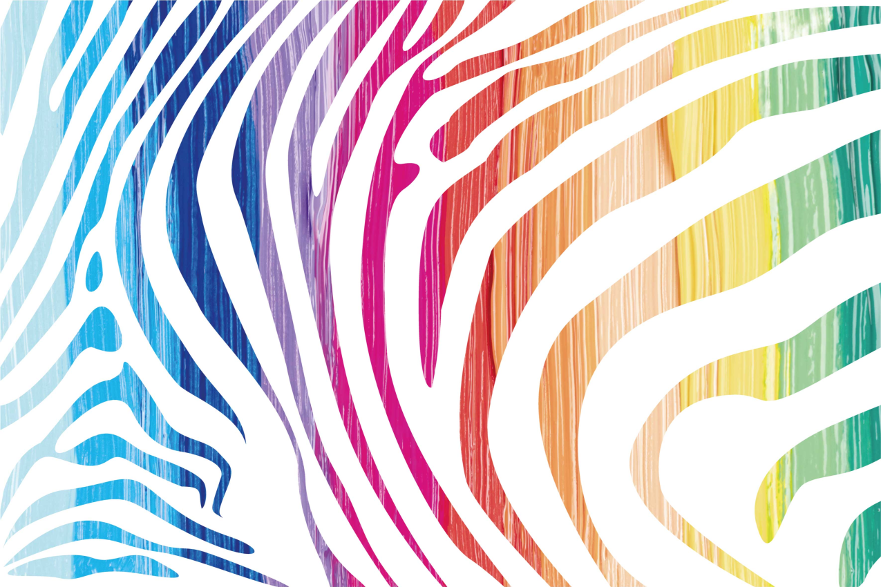 Original dækkeserviet farverige zebra striber - TenStickers