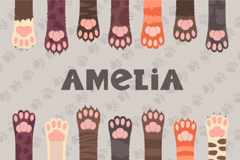 Flerfarvede katte poter personlige dækkeservietter - TenStickers