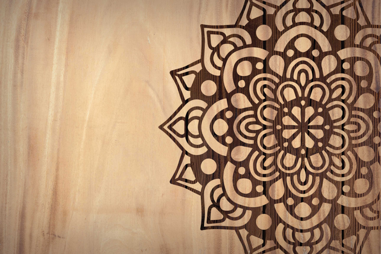 Sidemønster i træ med teksturerede dækkeservietter - TenStickers