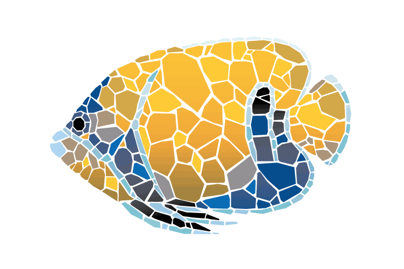 Original dækkeserviet med mosaik fisk illustration - TenStickers