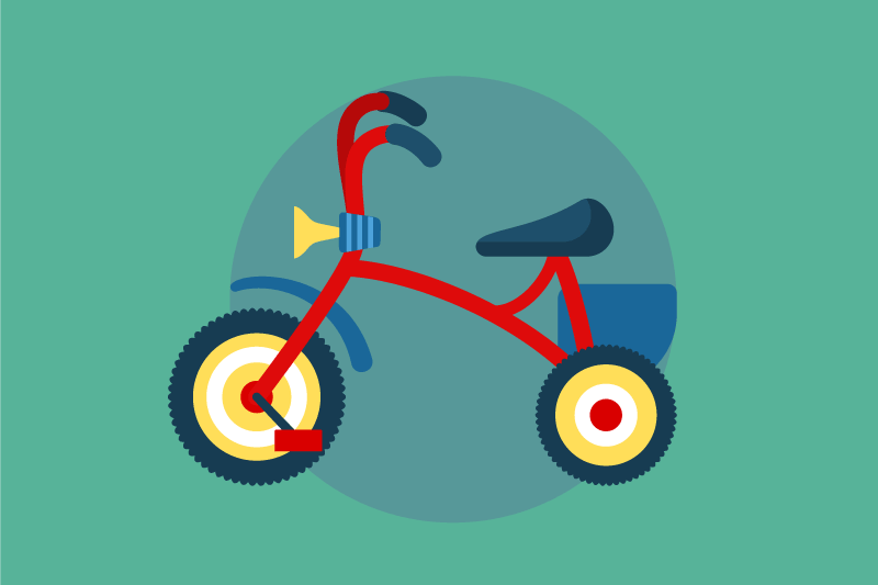 Dækkeserviet børn tricycle med horn - TenStickers