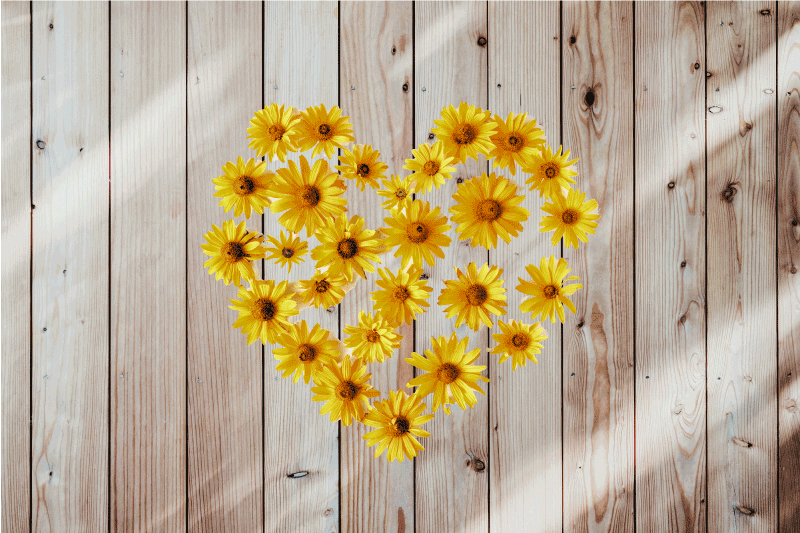 Original dækkeserviet hjerte blomsterarrangement - TenStickers