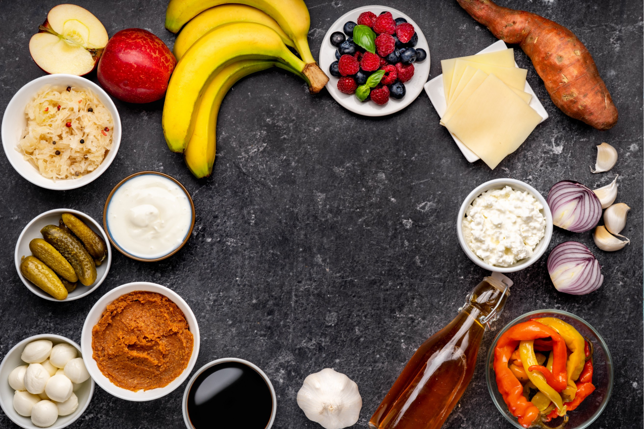 Moderne dækkeserviet til røde skåle ingredienser - TenStickers