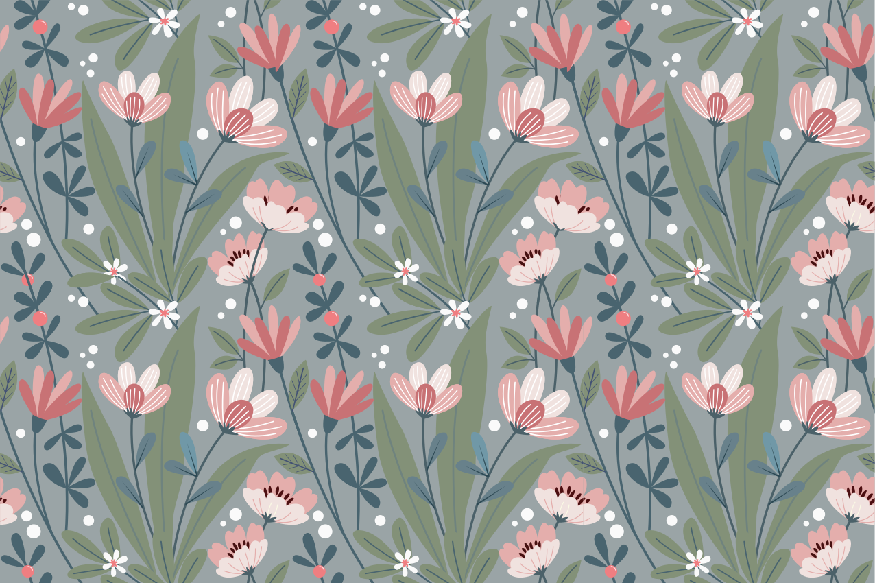 Original dækkeserviet med blomster mønster - TenStickers