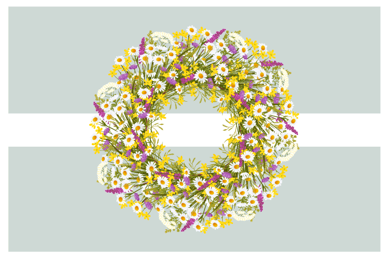 Original dækkeserviet blomsterkrans midtpunkt - TenStickers